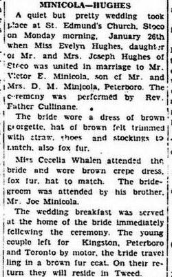 Minicola-Hughes_Wedding_OntarioIntelligencerPaper_Feb3_1931